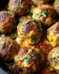 Cheddar-Stuffed Meatballs with Feta Cheese Sauce: A Gourmet Flavor Explosion 1