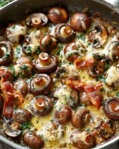 Cheesy Bacon Mushroom Skillet Recipe — Rich, Creamy, and Irresistibly Delicious 1