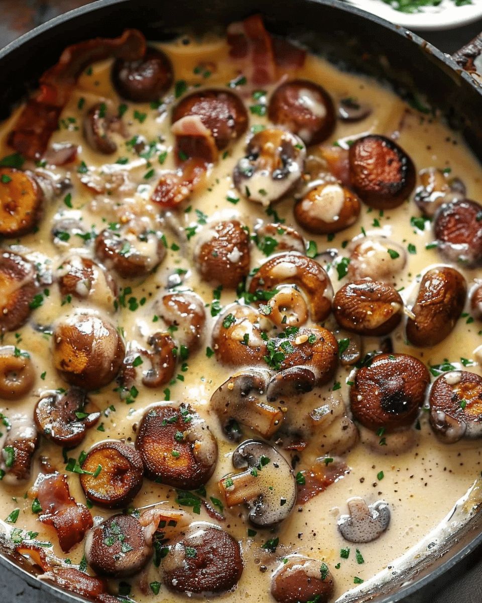 Cheesy Bacon Mushroom Skillet Recipe — Rich, Creamy, and Irresistibly Delicious step 3