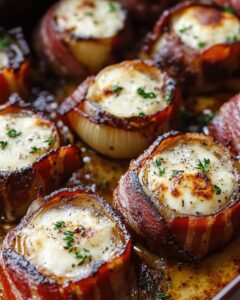 Cheesy Bacon-Wrapped Onions in Creamy Thyme Sauce: The Ultimate Appetizer 1