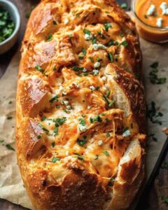 Cheesy Buffalo Chicken Stuffed Ciabatta with Pickled Jalapeño Ranch 1