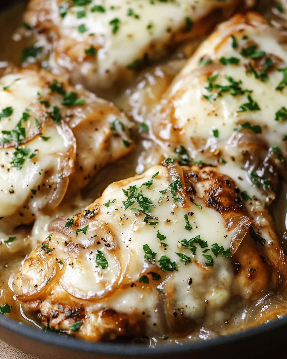 Cheesy Chicken with Caramelized Onions and Herbs - Easy Weeknight Dinner step 5