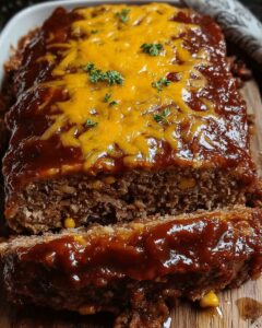 Cheesy Cowboy Meatloaf with Pinto Beans and Chili Glaze 1