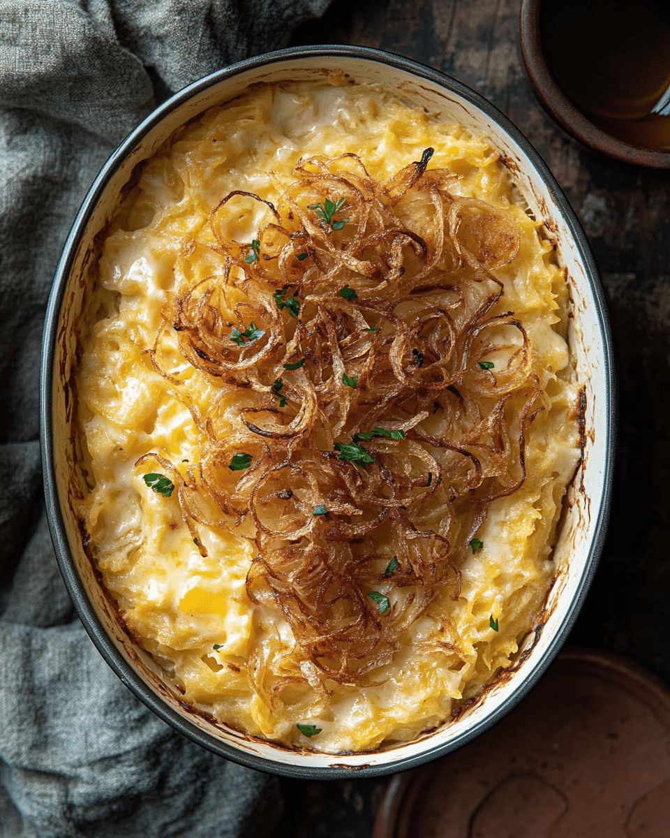 Cheesy Potato Casserole with Crispy Fried Onions: The Ultimate Comfort Food Recipe step 2