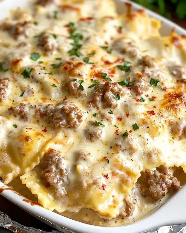 Cheesy Sausage Ravioli Lasagna: The Ultimate Comfort Food Casserole step 1