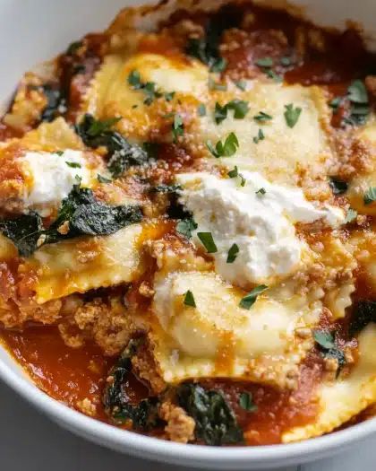 Cheesy Spinach and Turkey Ravioli Bake: The Ultimate Family Dinner step 4