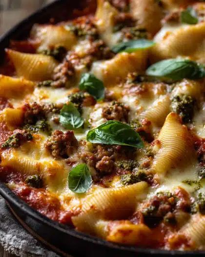 Cheesy Stuffed Jumbo Shells with Spicy Sausage and Pesto: The Ultimate Comfort Food step 3