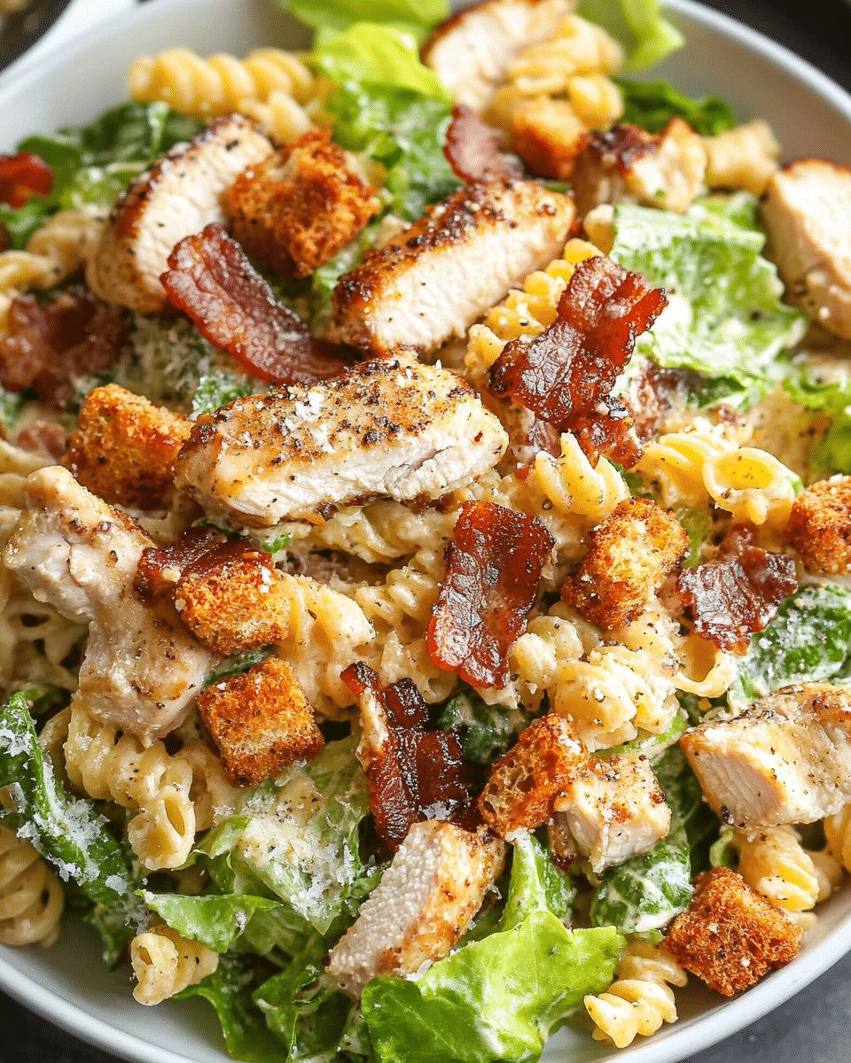 Chicken Bacon Caesar Pasta Salad: The Ultimate Creamy Comfort Dish step 4