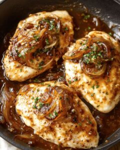 Chicken with Caramelized Onion Sauce and Melty Cheese: The Ultimate Comfort Meal 1