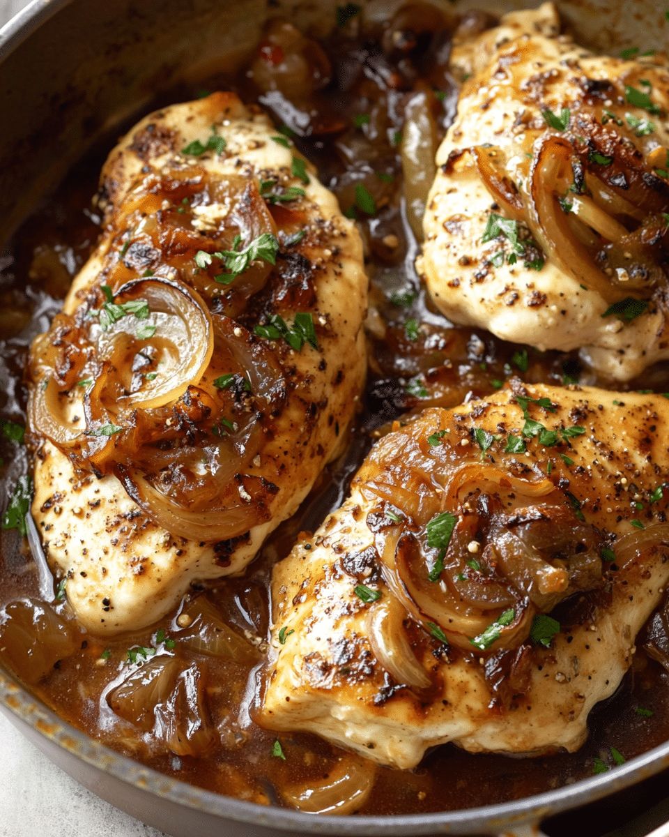 Chicken with Caramelized Onion Sauce and Melty Cheese: The Ultimate Comfort Meal step 2