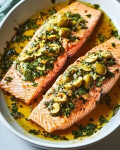 Citrus Herb Roasted Salmon with Olive Salsa Verde: A Mediterranean Delight 1