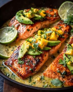 Coconut Lime Salmon with Avocado Mango Salsa: A 25-Minute Tropical Feast 1