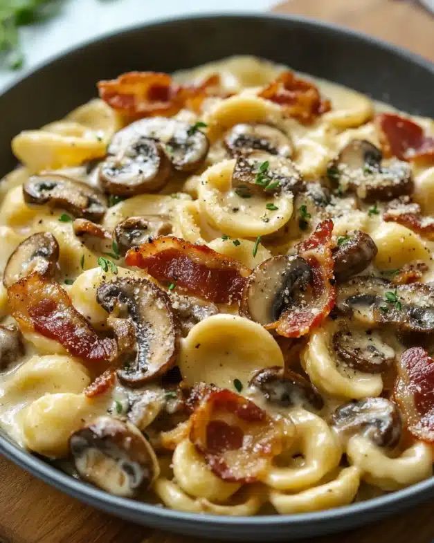 Creamy Bacon and Mushroom Orecchiette Pasta: The Ultimate 30-Minute Comfort Meal step 1