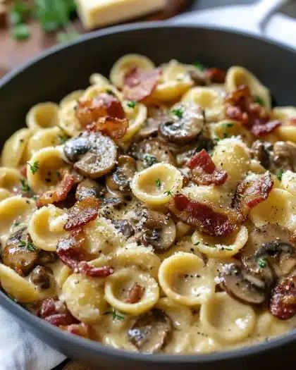 Creamy Bacon and Mushroom Orecchiette Pasta: The Ultimate 30-Minute Comfort Meal step 4