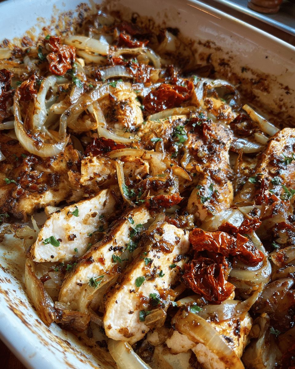 Creamy Balsamic Chicken with Roasted Onions and Sun-Dried Tomatoes step 4