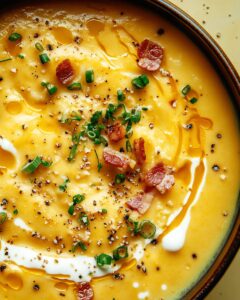 Creamy Butternut Squash Soup with Leeks and Bacon (Easy & Velvety) 1