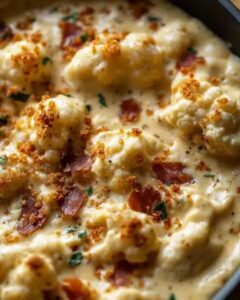 Creamy Cheesy Cauliflower with Crispy Prosciutto & Herb Breadcrumbs 1