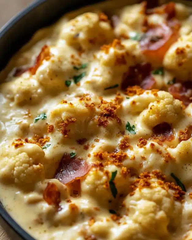 Creamy Cheesy Cauliflower with Crispy Prosciutto & Herb Breadcrumbs step 5