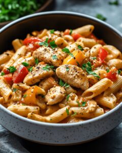 Creamy Chicken and Bell Pepper Pasta with Cashew Sauce (Dairy-Free) 1