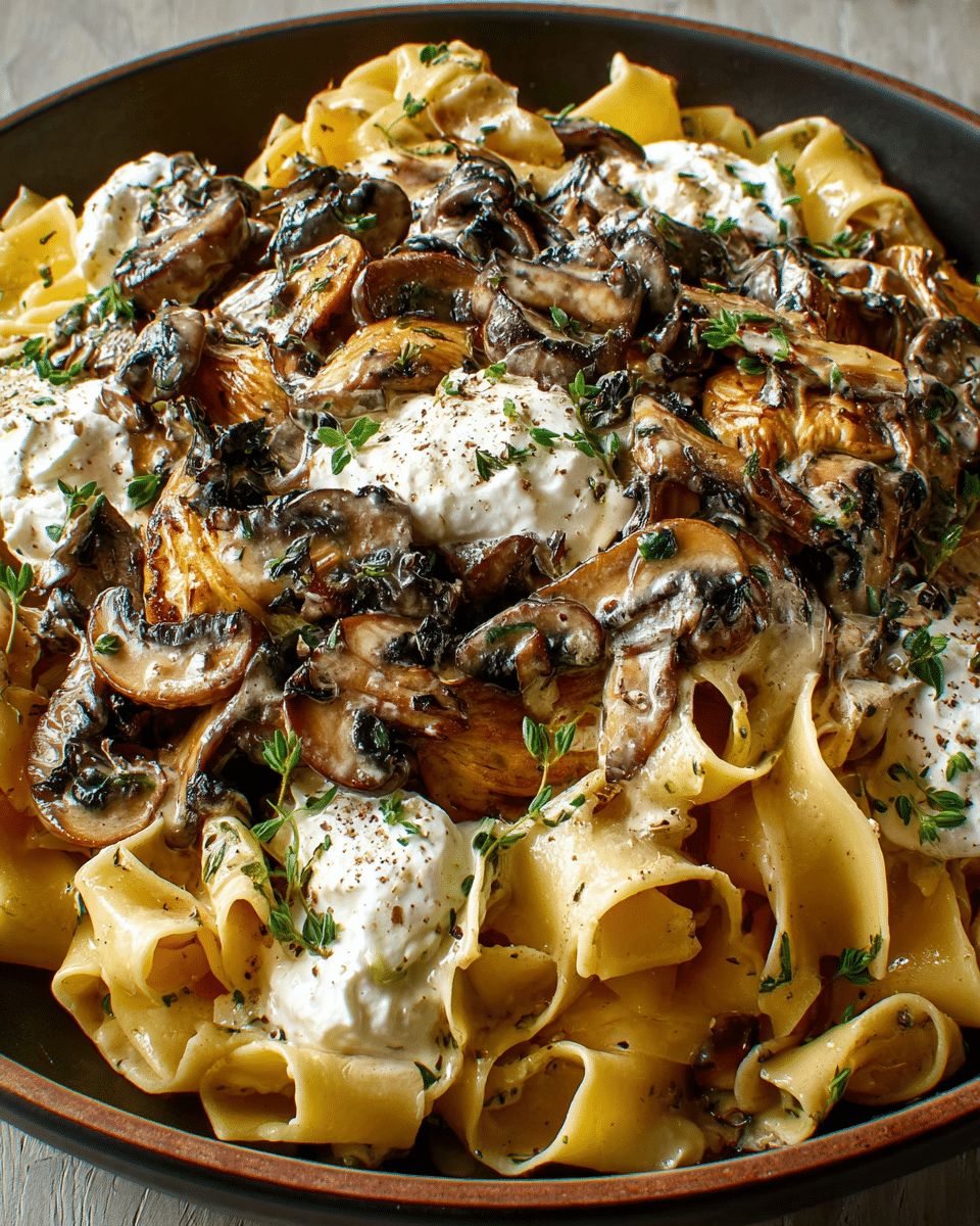 Creamy Chicken and Mushroom Pappardelle with Burrata: The Ultimate Comfort Recipe step 9