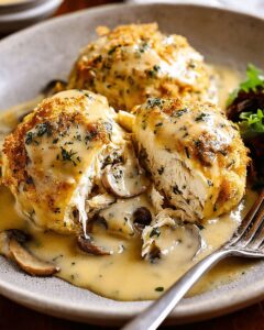 Creamy Chicken and Mushroom Pillows with Savory Gravy 1