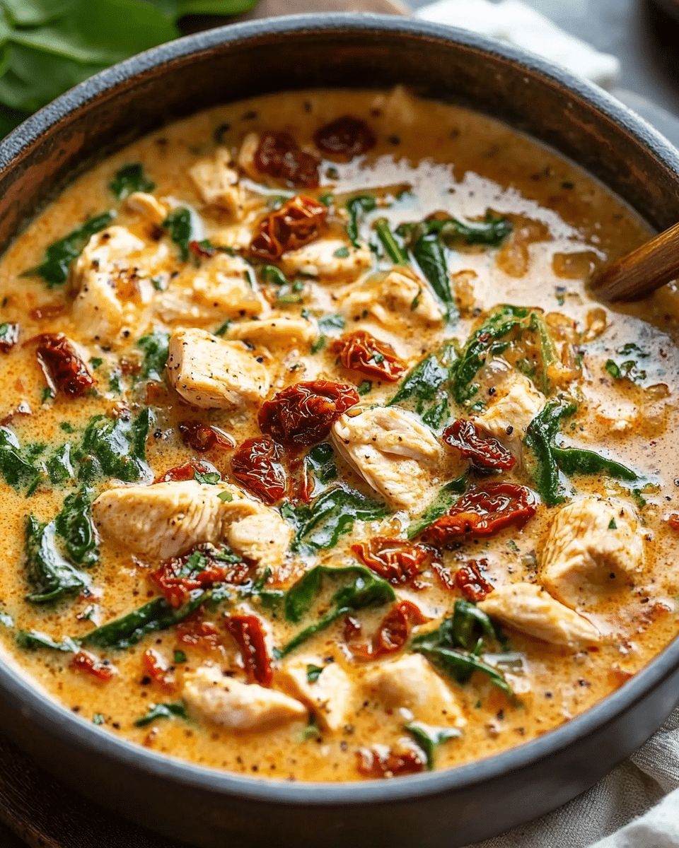 Creamy Chicken and Spinach Soup with Sun-Dried Tomatoes: The Ultimate Comfort Meal step 1