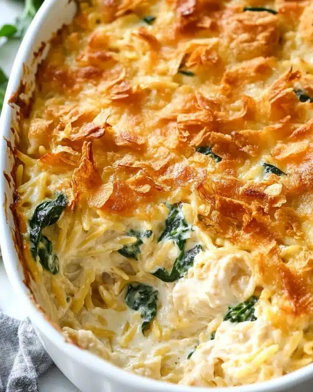 Creamy Chicken Orzo Casserole with Spinach and Cheese: The Ultimate One-Pan Comfort Food step 1