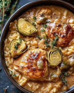 Creamy Chicken with Artichokes and Orzo: The Ultimate One-Pan Comfort Meal 1