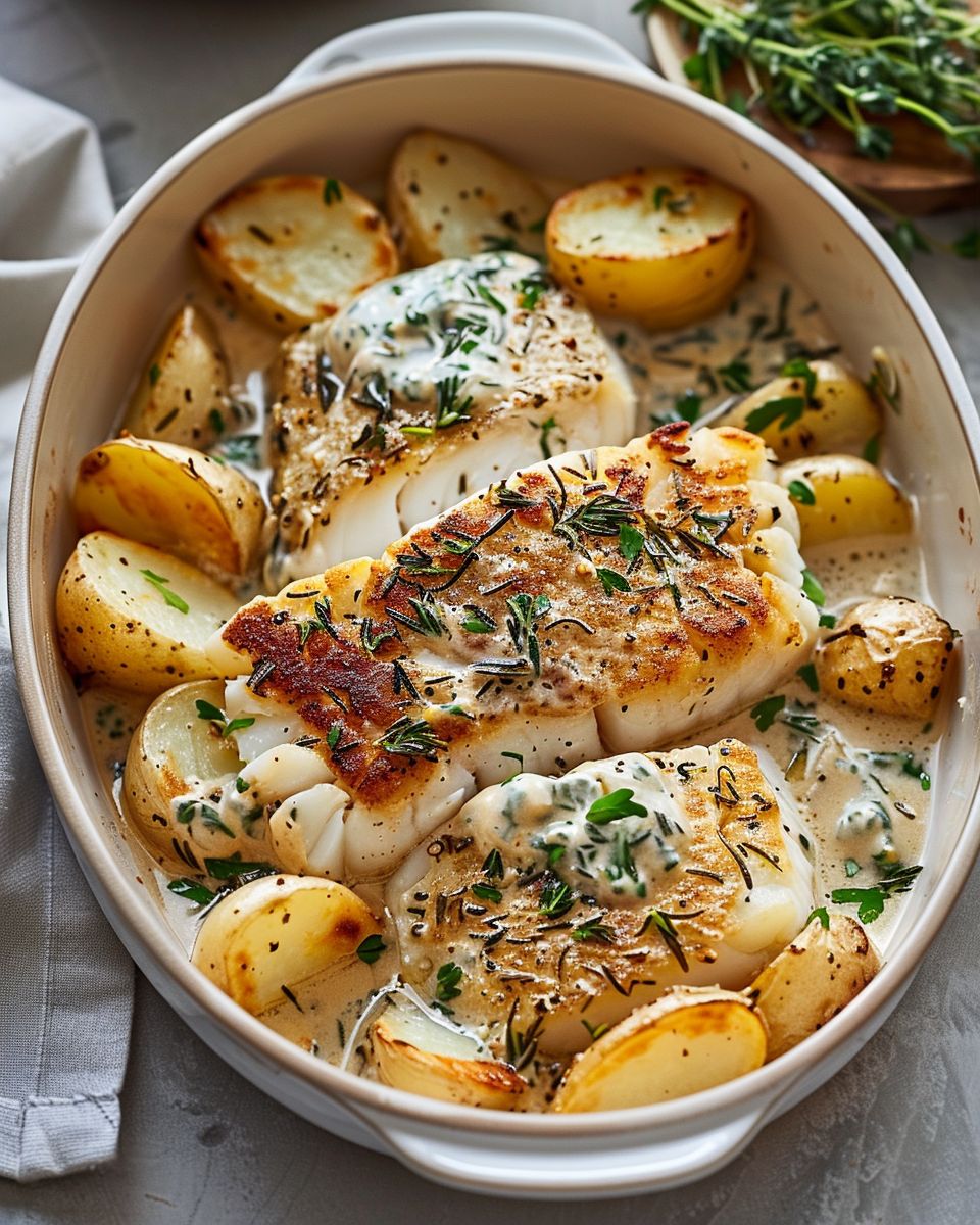 Creamy Cod and Potatoes with Rosemary: A One-Pan Gourmet Comfort Meal step 2