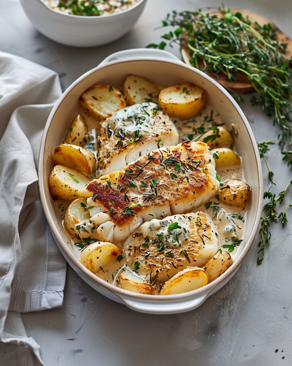 Creamy Cod and Potatoes with Rosemary: A One-Pan Gourmet Comfort Meal step 4