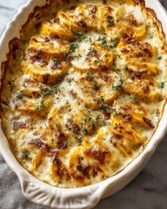 Creamy Delicata Squash Gratin with Bacon, Garlic, and Herbs 1