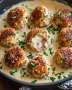 Creamy Dijon Chicken Meatballs with Melty Swiss Center: A Gourmet Comfort Classic 1
