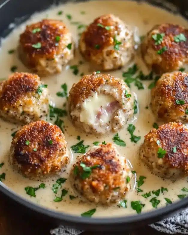 Creamy Dijon Chicken Meatballs with Melty Swiss Center: A Gourmet Comfort Classic step 2