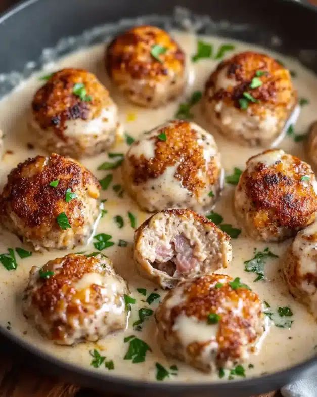 Creamy Dijon Chicken Meatballs with Melty Swiss Center: A Gourmet Comfort Classic step 4