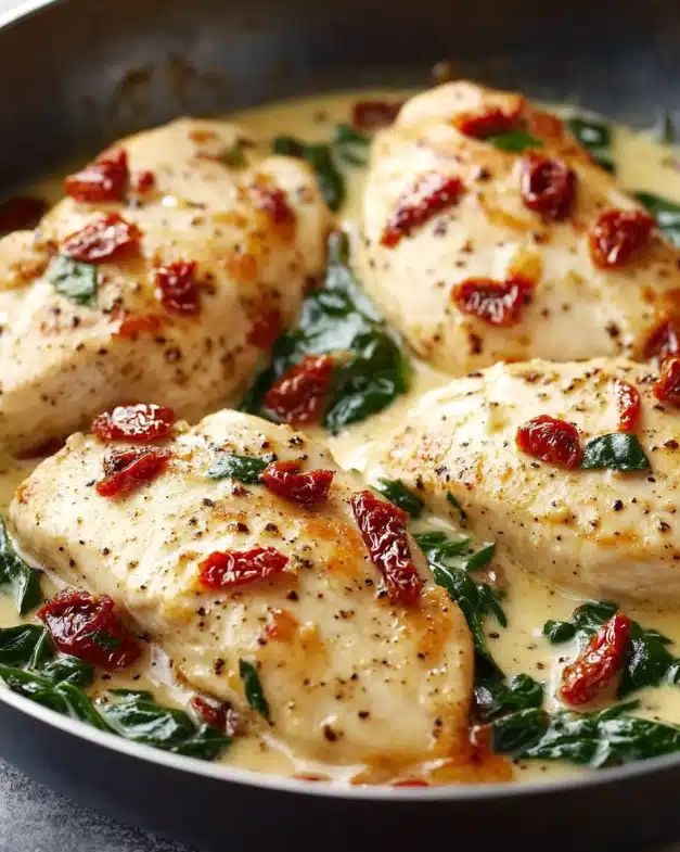 Creamy Garlic Chicken with Spinach and Sun-Dried Tomatoes (25-Minute Meal) step 2