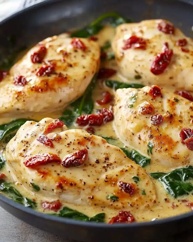 Creamy Garlic Chicken with Spinach and Sun-Dried Tomatoes (25-Minute Meal) step 3