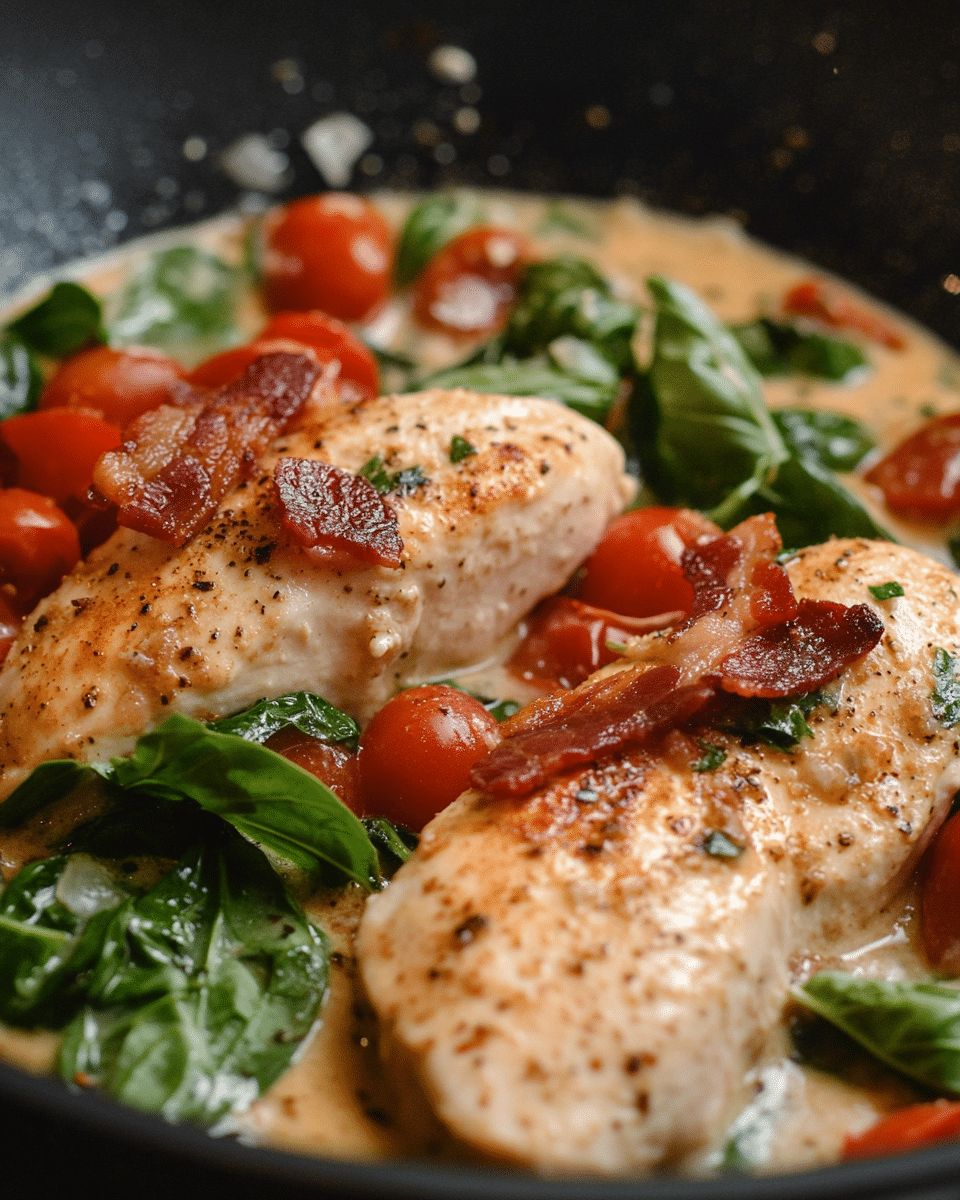Creamy Garlic Parmesan Chicken with Spinach and Tomatoes: A Flavorful Dinner Recipe step 2
