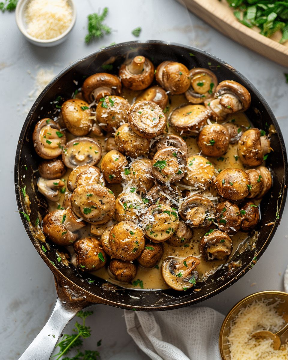 Creamy Garlic Parmesan Mushrooms: The Ultimate 25-Minute Comfort Dish step 5
