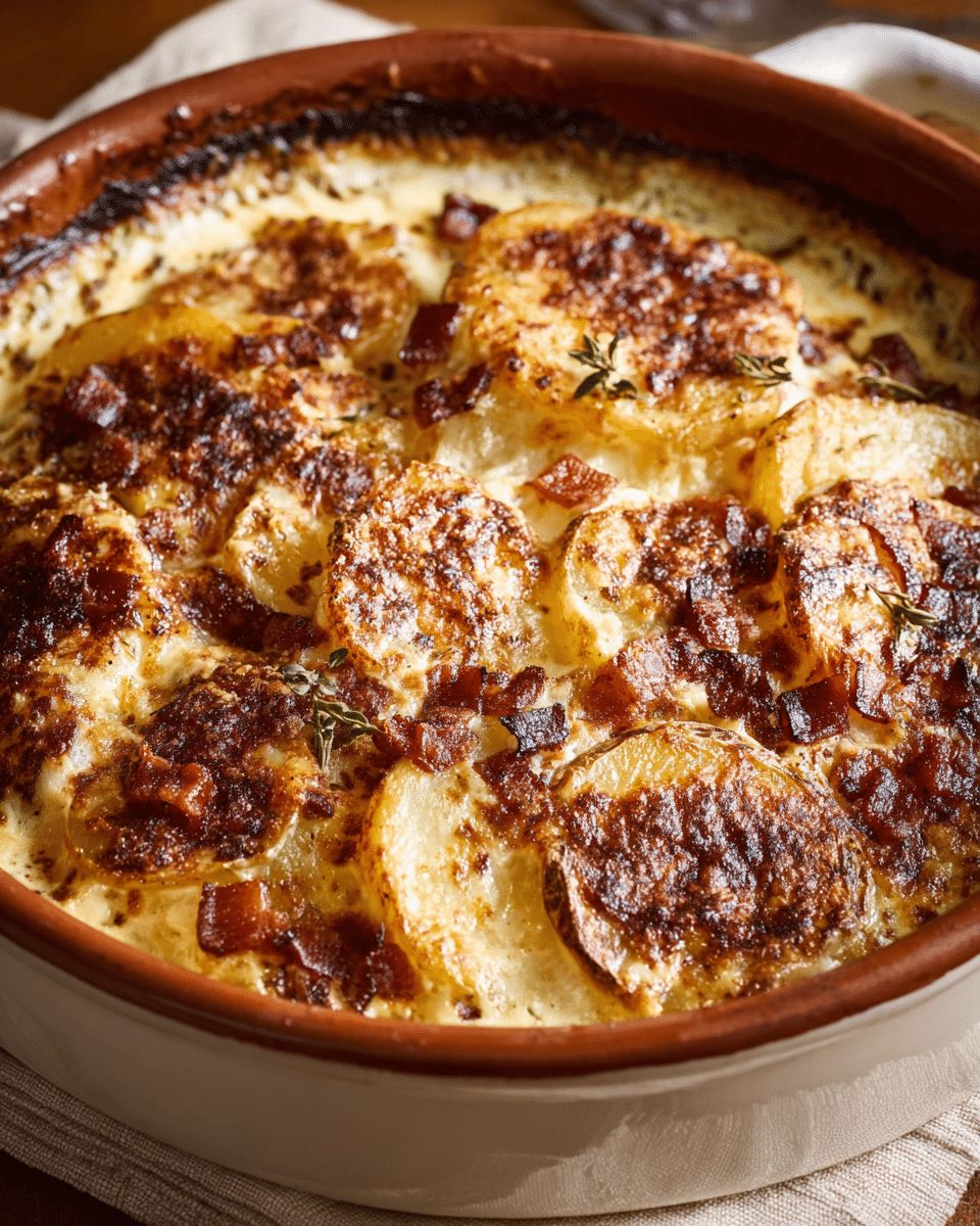 Creamy Garlic Potato Gratin with Crispy Bacon: The Ultimate Comfort Side Dish step 2