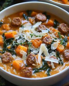 Creamy Italian Sausage and Butternut Squash Orzo Soup Recipe 1