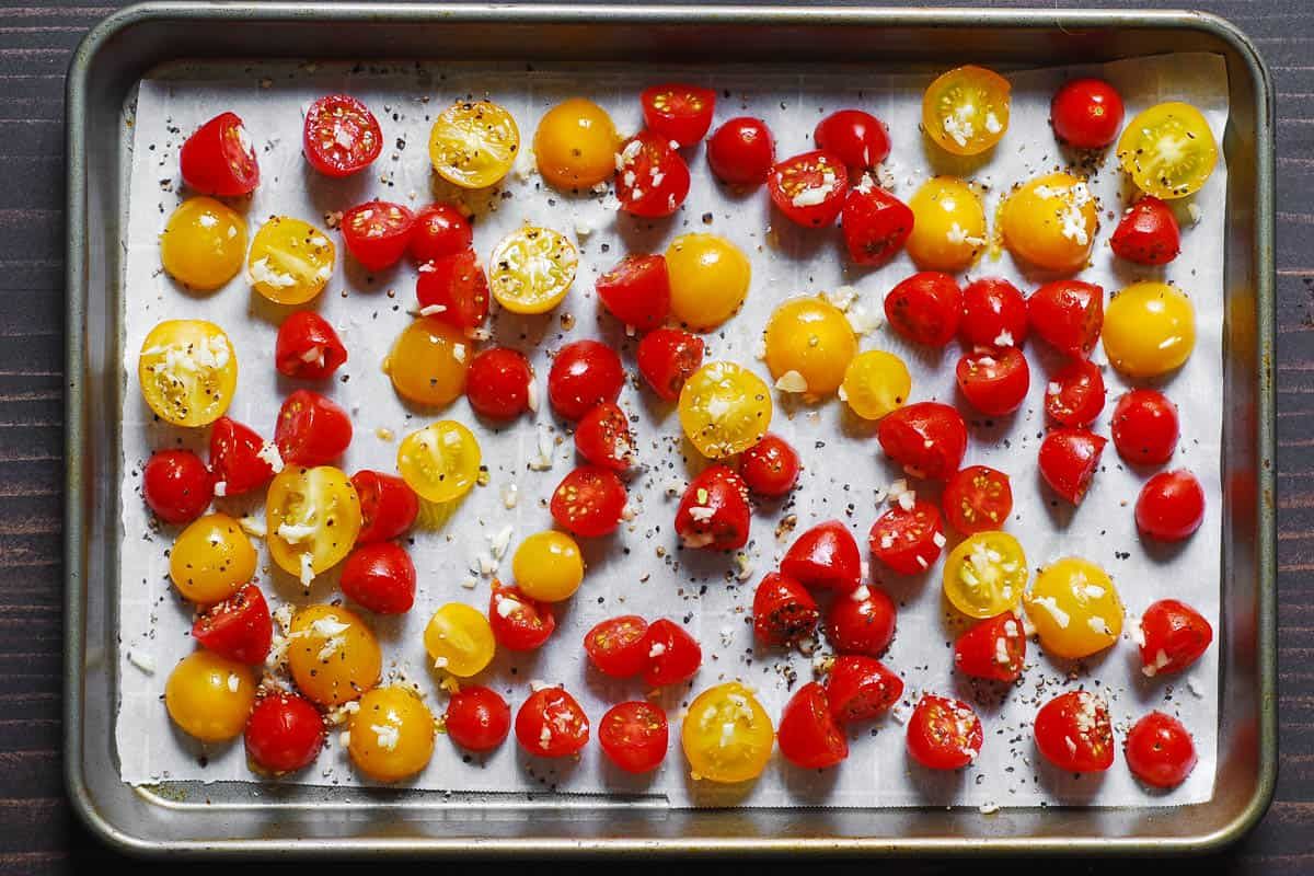 Creamy Lemon Butter Chicken Spaghetti with Burrata & Roasted Tomatoes step 3