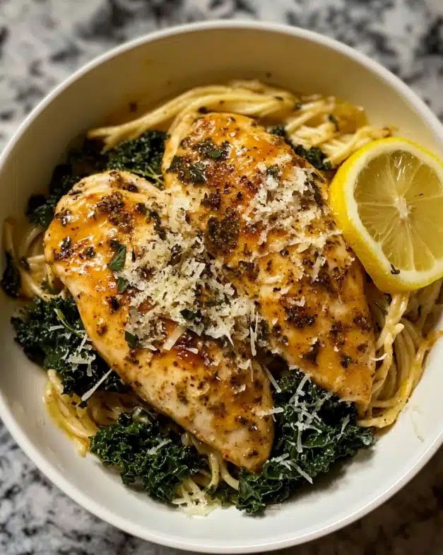 Creamy Lemon Tuscan Chicken with Kale and Parmesan: Easy & Healthy step 4