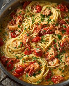 Creamy Lobster and Shrimp Spaghetti with Fresh Tomatoes | Cook with Feast 1