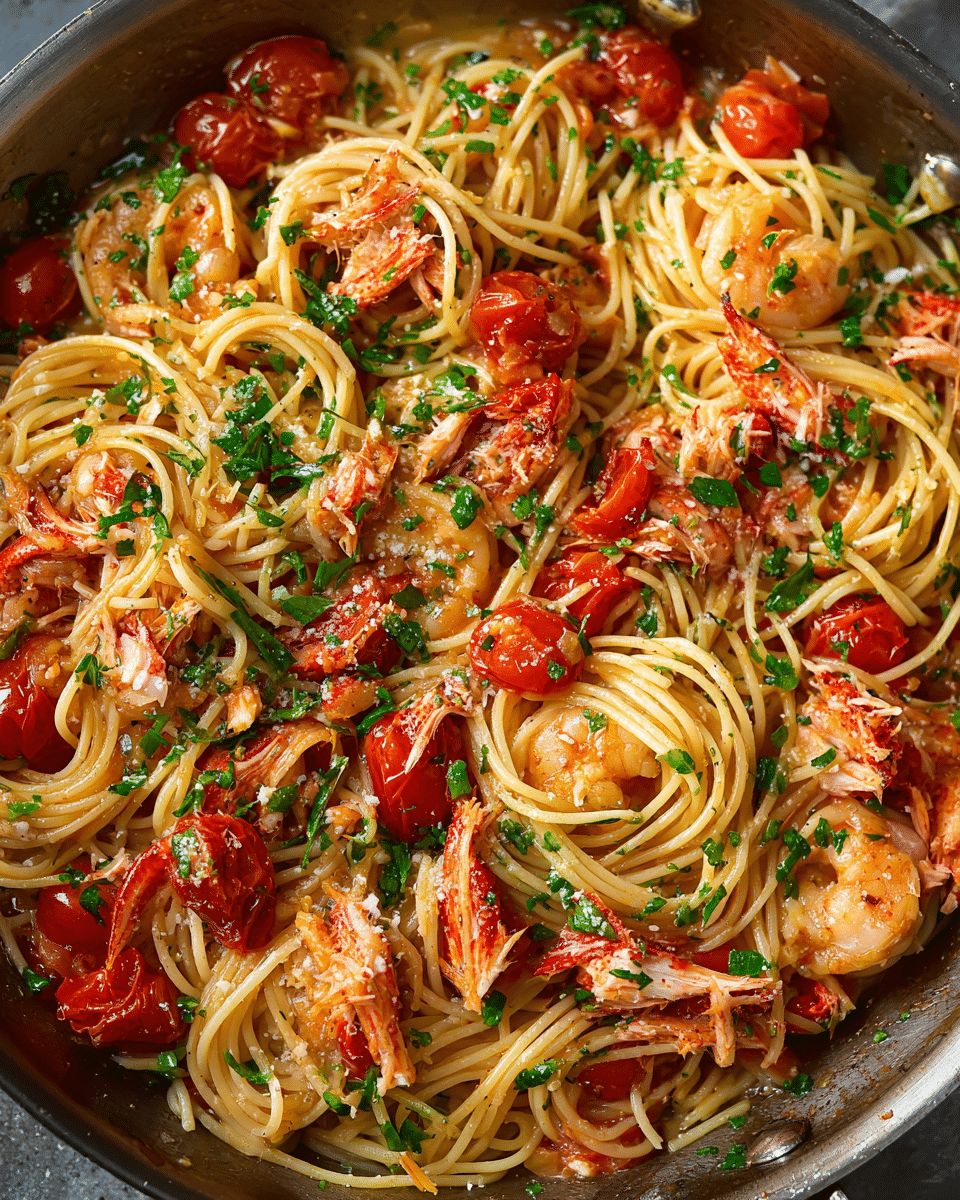 Creamy Lobster and Shrimp Spaghetti with Fresh Tomatoes | Cook with Feast step 4