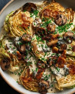 Creamy Miso Mushroom Cabbage with Crispy Bacon Recipe | Cook with Feast 1