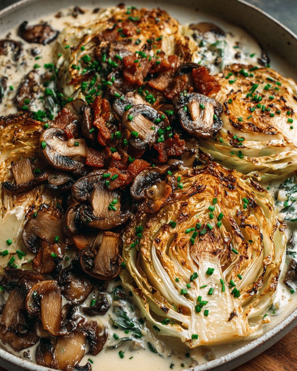 Creamy Miso Mushroom Cabbage with Crispy Bacon Recipe | Cook with Feast step 6