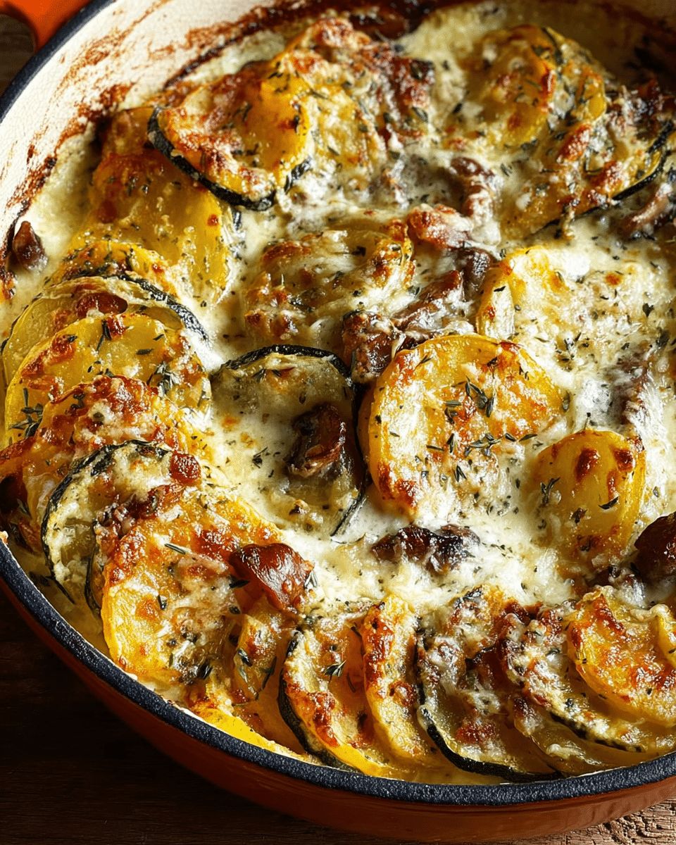 Creamy Mushroom, Bacon & Root Vegetable Gratin — The Ultimate Comfort Dish step 3