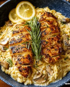 Creamy Mushroom Orzo Risotto with Lemon Herb Chicken: The Ultimate Weeknight Comfort Meal 1