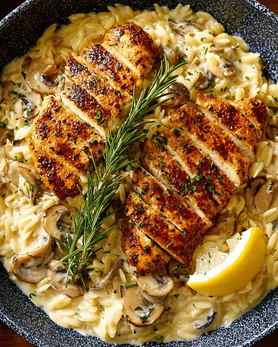 Creamy Mushroom Orzo Risotto with Lemon Herb Chicken: The Ultimate Weeknight Comfort Meal step 3