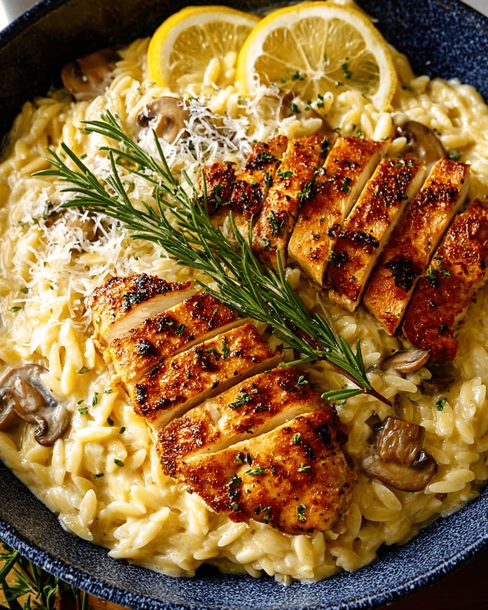 Creamy Mushroom Orzo Risotto with Lemon Herb Chicken: The Ultimate Weeknight Comfort Meal step 6